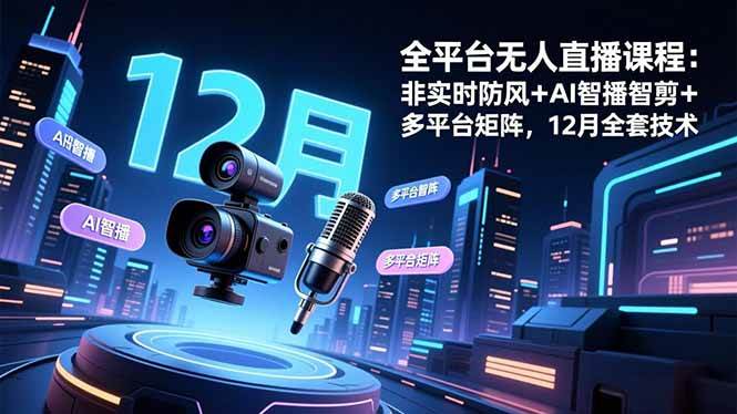 图片[1]9-（16754期）全平台无人直播课程：非实时防风＋AI智播智剪＋多平台矩阵，12月全套技术9-enhui99