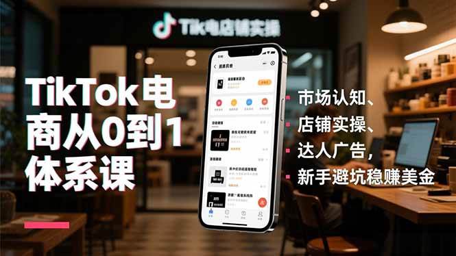 （16818期）TikTok电商从0到1体系课，市场认知、店铺实操、达人广告，新手避坑稳赚美金9-enhui99