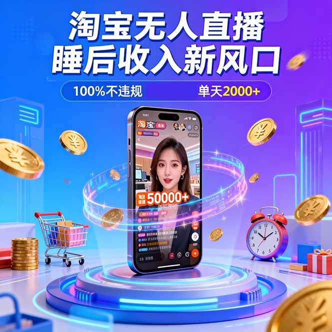 （16822期）淘宝无人直播，不违规不封号，直播100小时卖了5万，年底旺季！9-enhui99