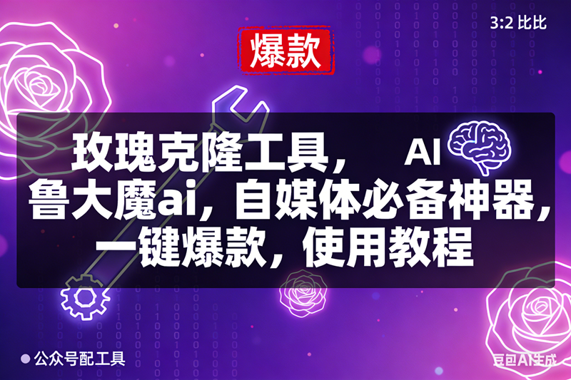 （16855期）玫瑰克隆，鲁大魔ai，自媒体必备神器，一键爆款工具，详细介绍和。使用教程9-enhui99