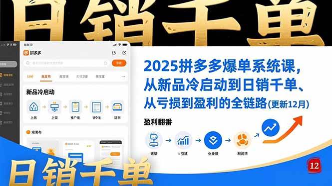 (16894期)2025拼多多爆单系统课,从新品冷启动到日销千单、从亏损到盈利的全链路(更新12月)9-enhui99