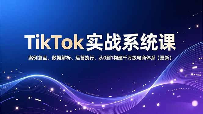 （16918期）TikTok实战系统课，案例复盘、数据解析、运营执行，从0到1构建千万级电商体系（更新）9-enhui99