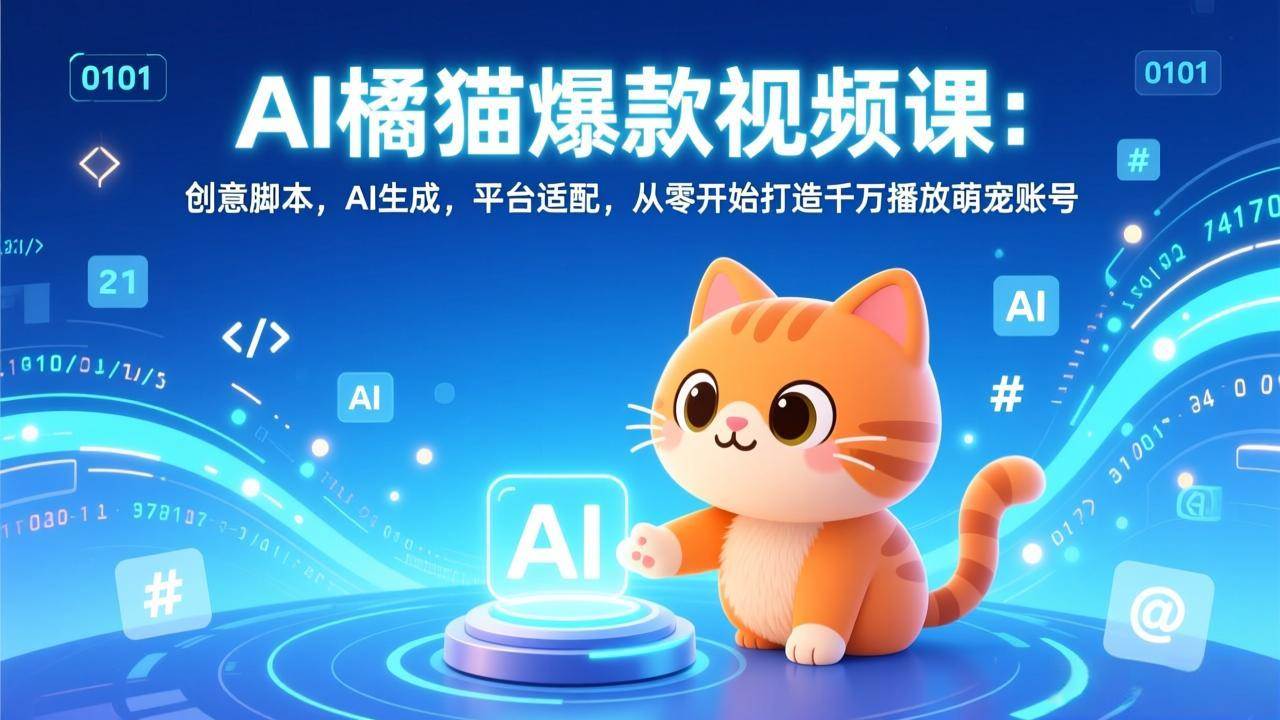 (17091期)AI橘猫爆款视频课:创意脚本,AI生成,平台适配,从零开始打造千万播放萌宠账号9-enhui99