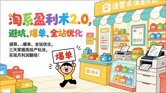 图片[1]9-（17127期）淘系盈利术2.0，避坑、爆单、全站优化，三天掌握高投产玩法，实现月利润翻倍！9-enhui99