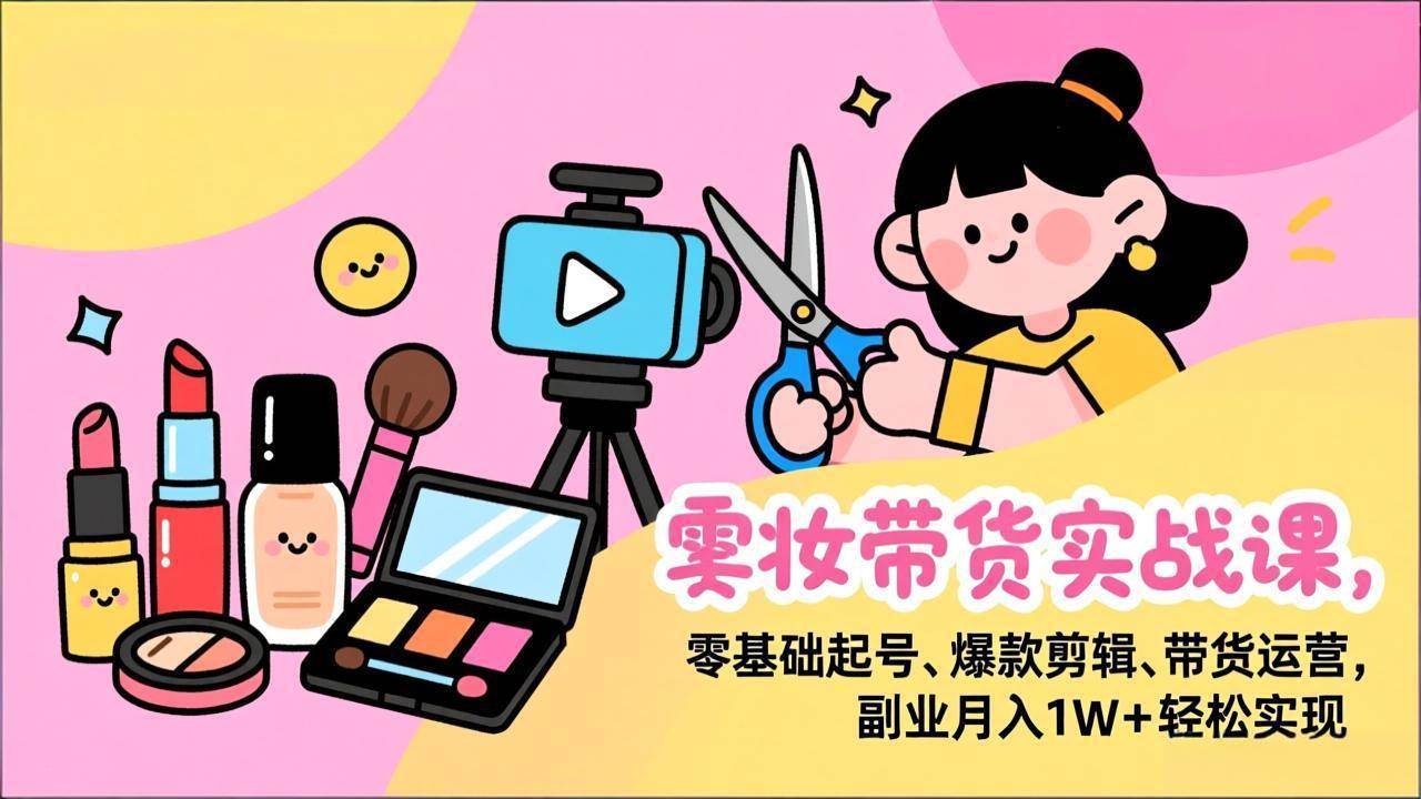 （17189期）美妆带货实战课，零基础起号、爆款剪辑、带货运营，副业月入1W+轻松实现9-enhui99