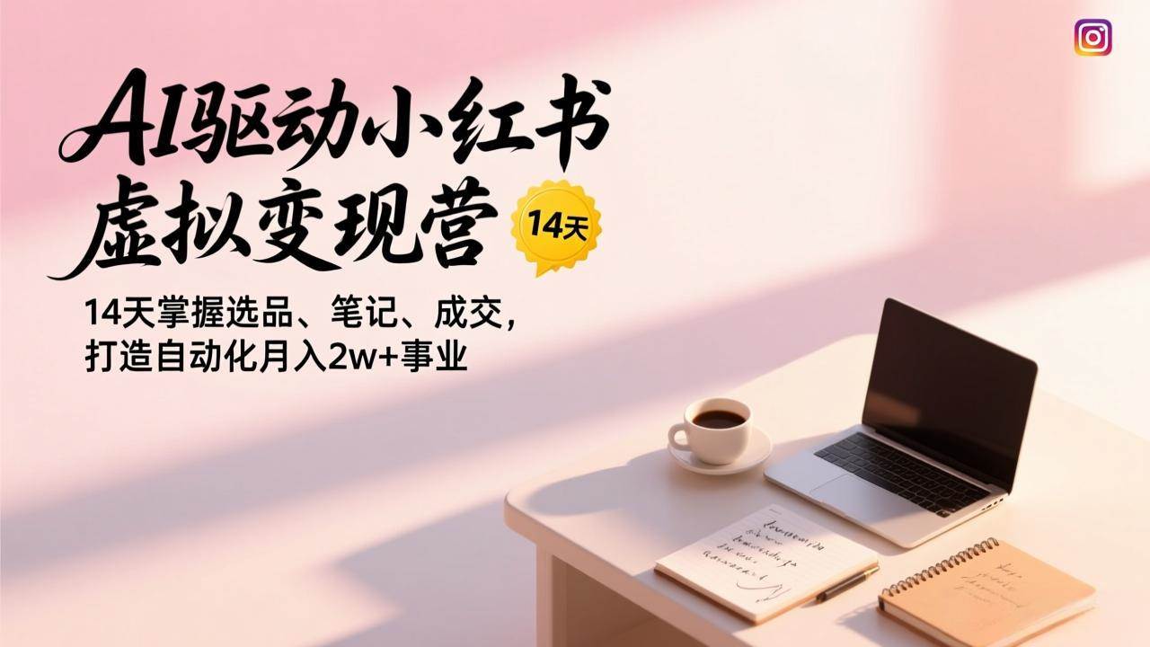 （17204期）AI驱动小红书虚拟变现营，14天掌握选品、笔记、成交，打造自动化月入2w+事业9-enhui99