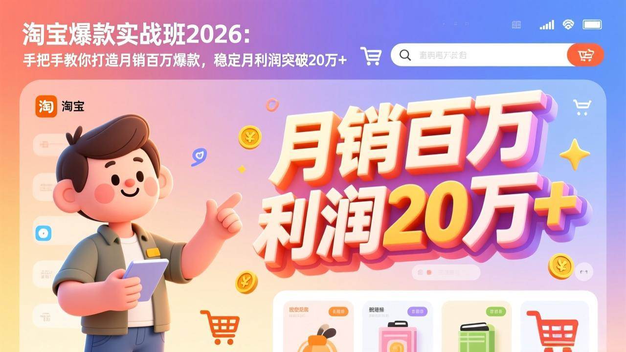 图片[1]9-（17209期）淘宝爆款实战班2026：手把手教你打造月销百万爆款，稳定月利润突破20万+9-enhui99