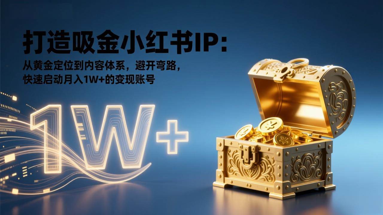 (17227期)打造吸金小红书IP:从黄金定位到内容体系,避开弯路,快速启动月入1W+的变现账号9-enhui99
