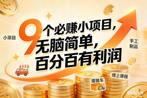 （17261期）9个必赚小项目，无脑简单，百分百有利润，副业首选，日入200+9-enhui99