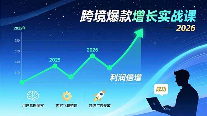 （17279期）跨境爆款增长实战课，教授用户意图洞察、内容飞轮搭建、精准广告投放，助力卖家2026年利润倍增9-enhui99