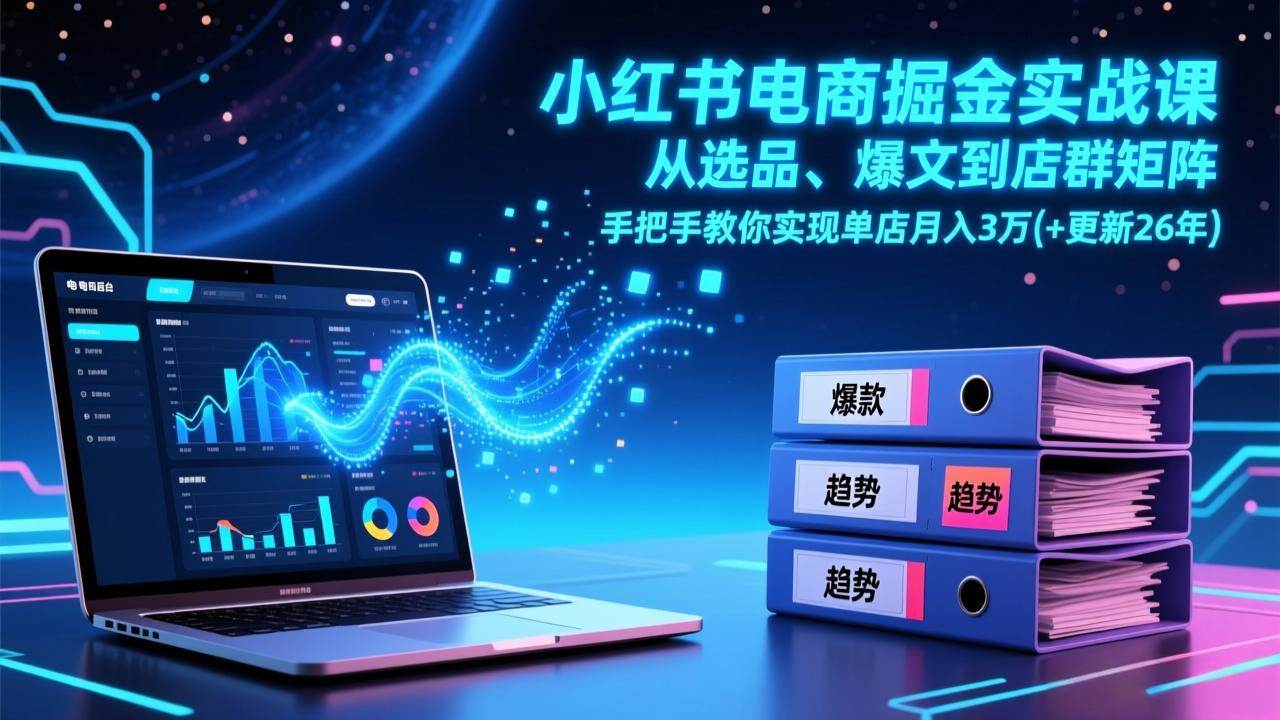 （17290期）小红书电商掘金实战课，从选品、爆文到店群矩阵，手把手教你实现单店月入3万+(更新26年)9-enhui99