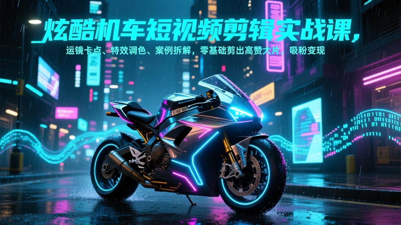 图片[1]9-（17304期）炫酷机车短视频剪辑实战课，运镜卡点、特效调色、案例拆解，零基础剪出高赞大片，吸粉变现9-enhui99