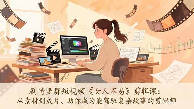 图片[1]9-（17305期）剧情竖屏短视频《女人不易》剪辑课：从素材到成片、助你成为能驾驭复杂故事的剪辑师9-enhui99