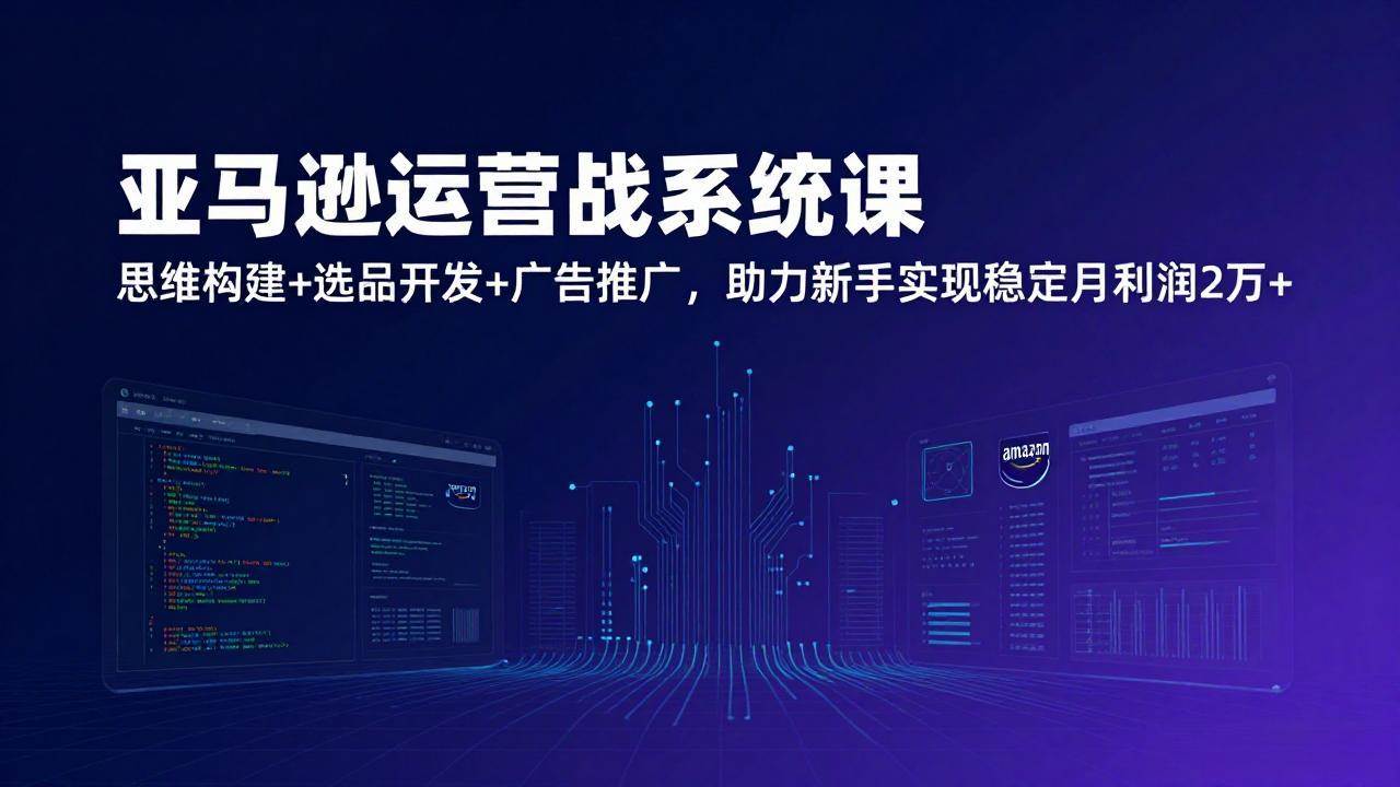 （17311期）亚马逊运营实战系统课，思维构建+选品开发+广告推广，助力新手实现稳定月利润2万+（更新）9-enhui99