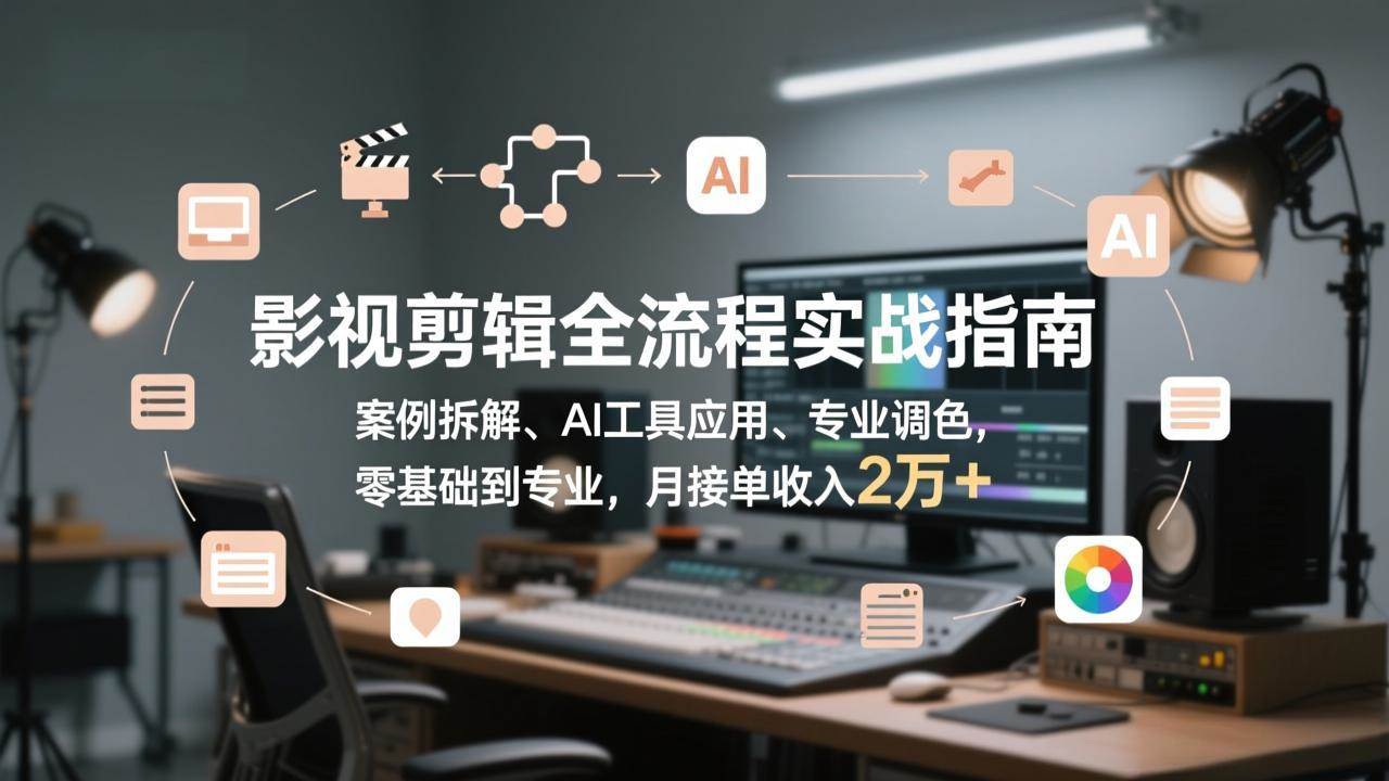 （17338期）影视剪辑全流程实战指南，案例拆解、AI工具应用、专业调色，零基础到专业，月接单收入2万+9-enhui99