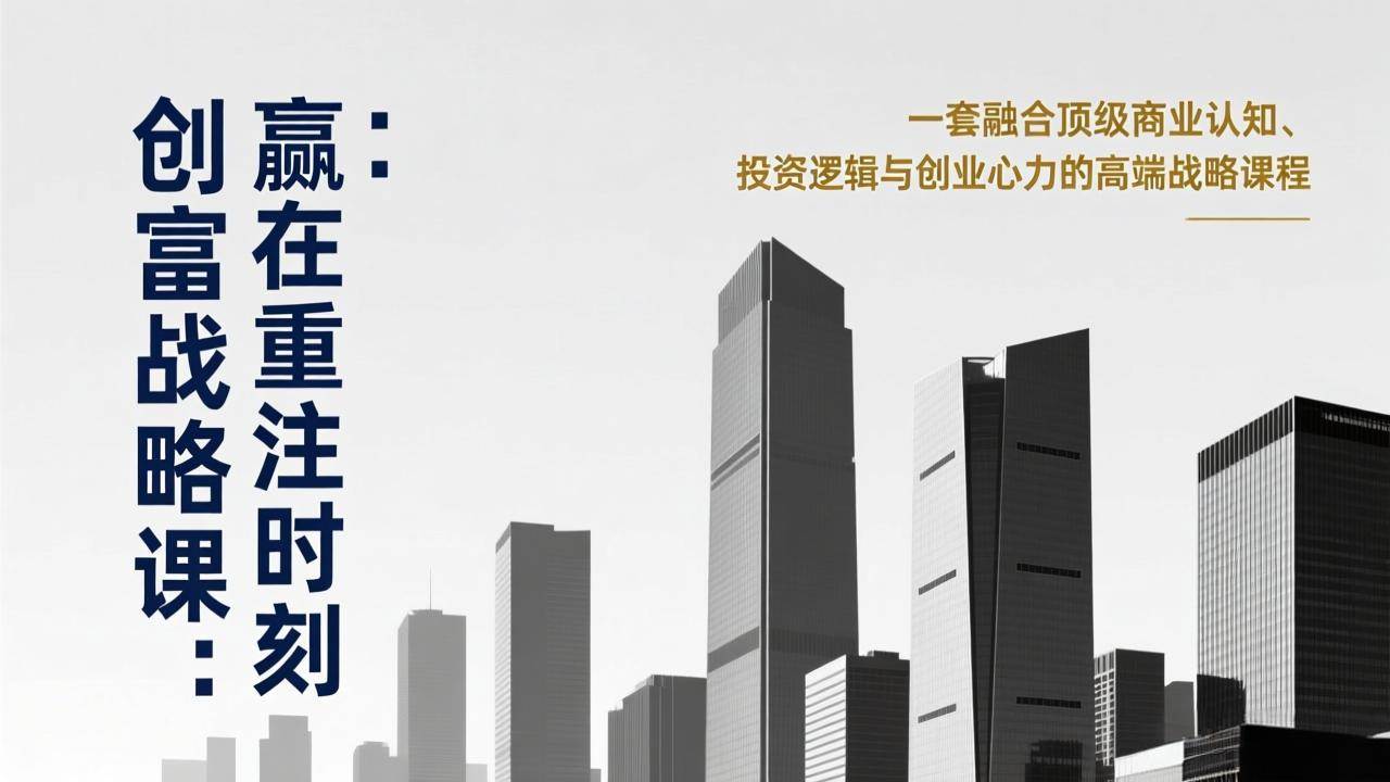 （17337期）《创富战略课：赢在重注时刻》一套融合顶级商业认知、投资逻辑与创业心力的高端战略课程9-enhui99