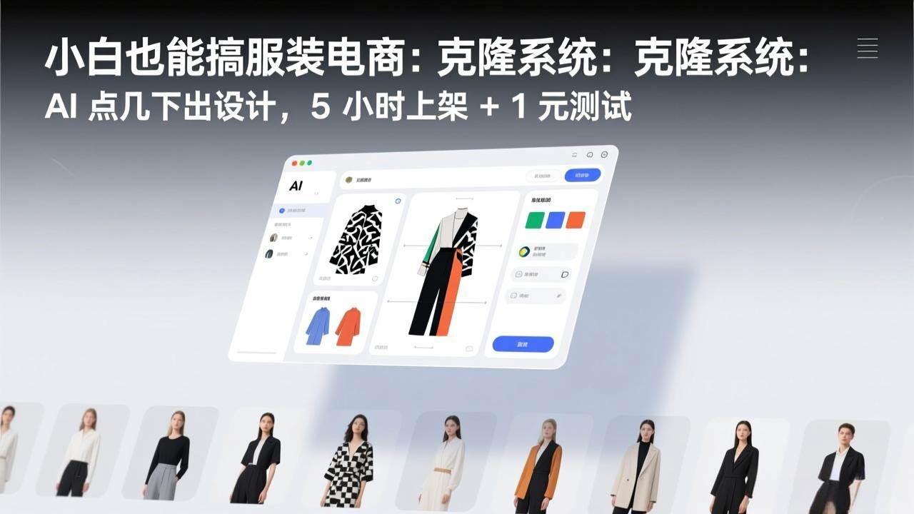 (17411期)小白也能搞服装电商:克隆系统:AI 点几下出设计,5 小时上架 + 1 元测试9-enhui99