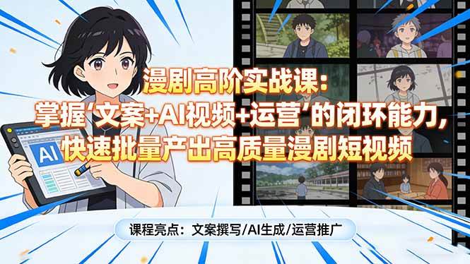 图片[1]9-（17461期）漫剧高阶实战课：掌握“文案+AI视频+运营”的闭环能力，快速批量产出高质量漫剧短视频9-enhui99