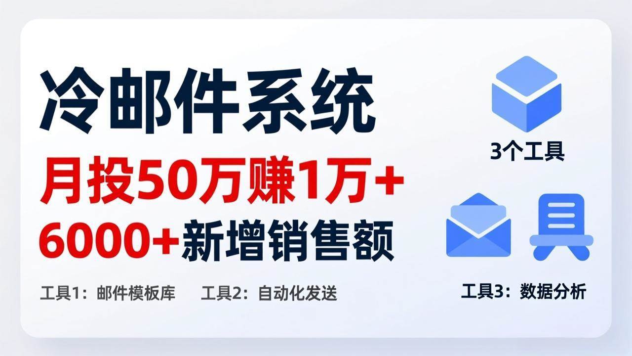 （17469期）月投 50 刀赚 1 万 +！冷邮件系统：6000 + 新增销售额，靠 3 个工具轻松搞9-enhui99