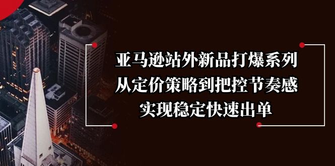 （13970期）亚马逊站外新品打爆系列，从定价策略到把控节奏感，实现稳定快速出单9-enhui99